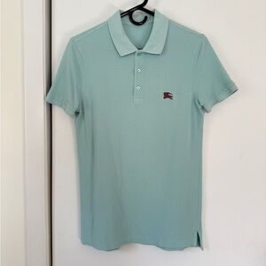 Mint Green Polo with Red metal Burberry Logo